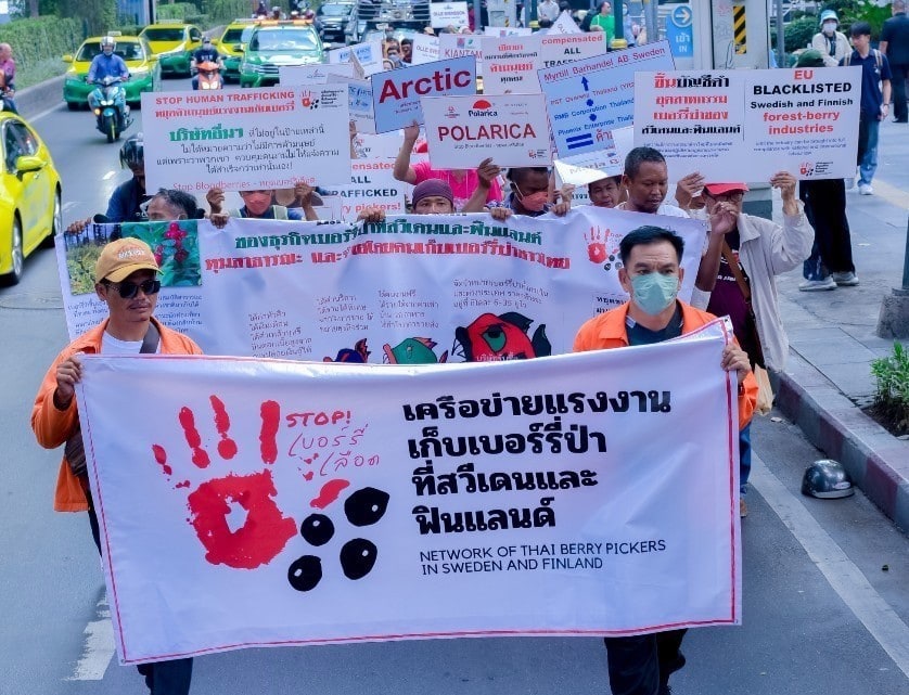 Marjanpoimijoiden protesti Bangkokissa 7.2.2024